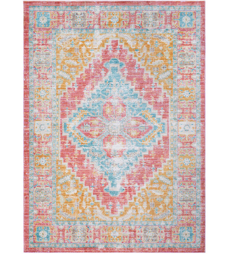 Surya GER2322-5376 Germili 87 X 63 inch Coral/Mint/Bright Yellow/Beige Rugs, Polyester photo
