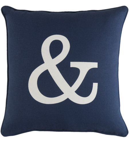 Surya GLYP7073-1818 Glyph 18 X 18 inch Navy Pillow Cover, Square photo