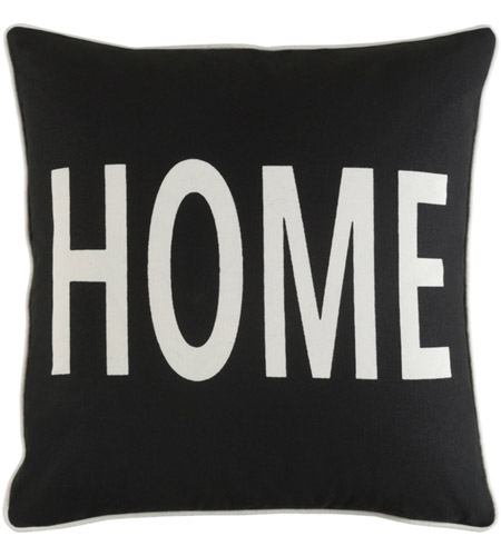 Surya GLYP7103-1818 Glyph 18 X 18 inch Black Pillow Cover, Square photo