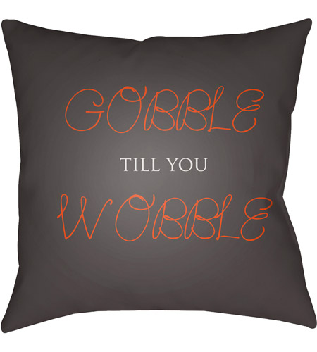 Surya GOBBLE002-1818 Gobble Till You Wobble 18 X 18 inch Brown and Orange Outdoor Throw Pillow photo