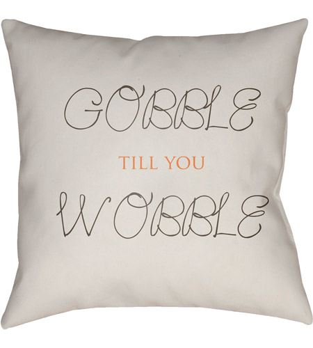 Surya GOBBLE004-2020 Gobble Till You Wobble 20 X 20 inch White and Brown Outdoor Throw Pillow photo
