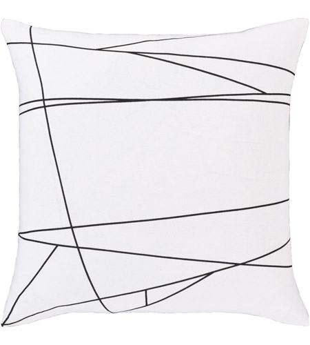 Surya GPC003-1818 Graphic Punch 18 X 18 inch White/Black Pillow Cover photo