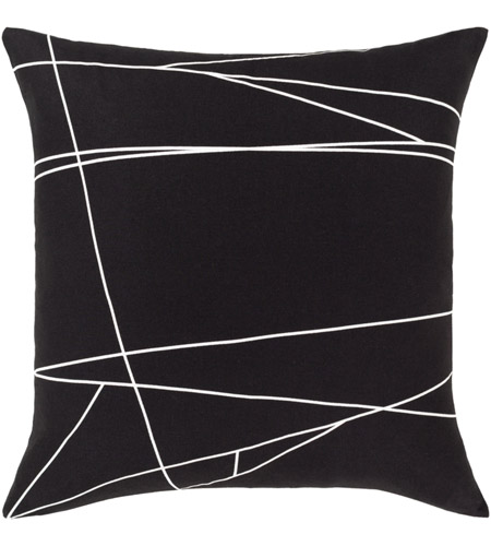 Surya GPC004-1818 Graphic Punch 18 X 18 inch Black/White Pillow Cover photo