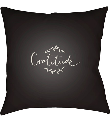Surya GTD003-2020 Gratitude 20 X 20 inch Black and White Outdoor Throw Pillow photo