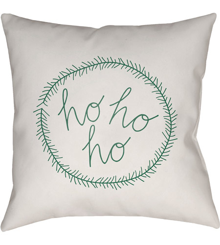 Surya HDY031-1818 Hohoho 18 X 18 inch White and Green Outdoor Throw Pillow