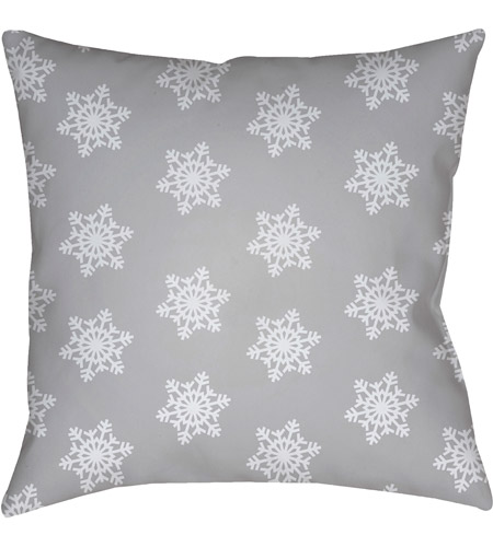 Surya HDY099-2020 Snowflakes 20 X 20 inch Grey and White Outdoor Throw Pillow