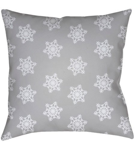 Surya HDY099-2020 Snowflakes 20 X 20 inch Grey and White Outdoor Throw Pillow hdy099.jpg