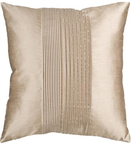 Surya HH019-1818 Solid Pleated 18 X 18 inch Khaki Pillow Cover