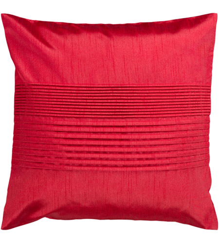 Surya HH025-1818 Solid Pleated 18 X 18 inch Bright Red Pillow Cover hh025.jpg