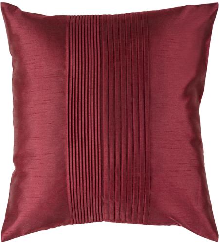 Surya HH026-1818 Solid Pleated 18 X 18 inch Garnet Pillow Cover photo