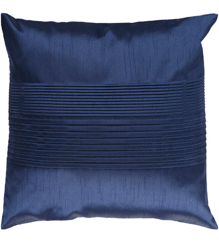 Surya HH029-2222D Solid Pleated 22 X 22 inch Navy Pillow Kit