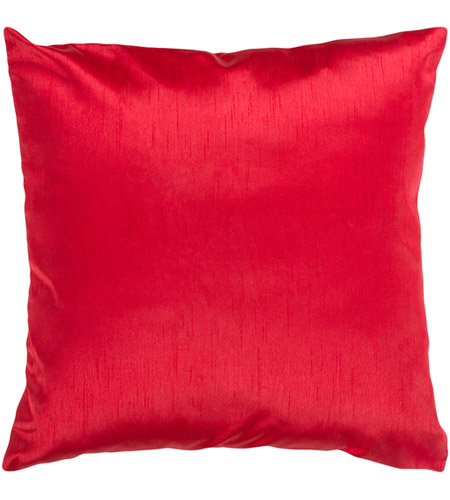 Surya HH035-2222P Solid Luxe 22 X 22 inch Bright Red Pillow Kit