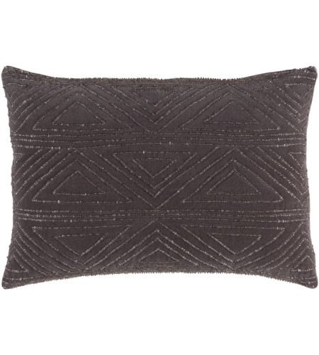 Surya HIR002-1319D Hira 19 X 13 inch Charcoal Throw Pillow