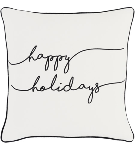 Surya HOLI7248-1818 Holiday 18 X 18 inch Black Pillow Cover, Square