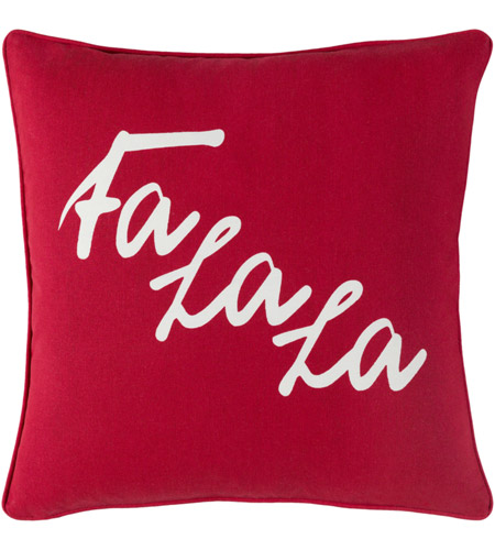 Surya HOLI7272-1818D Holiday 18 X 18 inch Bright Red Pillow Kit, Square