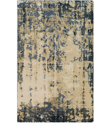 Surya HOO1018-69 Hoboken 108 X 72 inch Bright Blue/Dark Blue/Dark Brown/Khaki/Ivory Rugs, Wool
