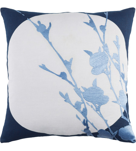 Surya HR002-2222P Harvest Moon 22 X 22 inch Navy and Pale Blue Throw Pillow photo