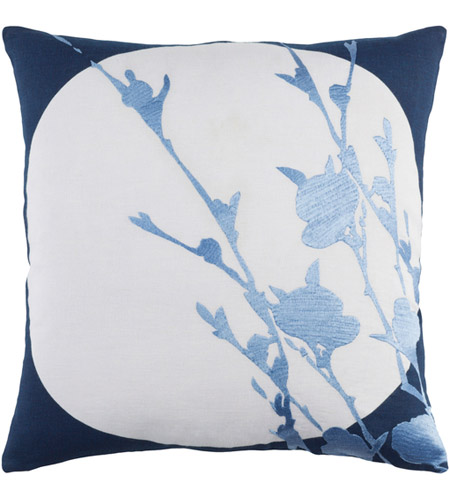 Surya HR002-1818P Harvest Moon 18 X 18 inch Navy and Pale Blue Throw Pillow photo