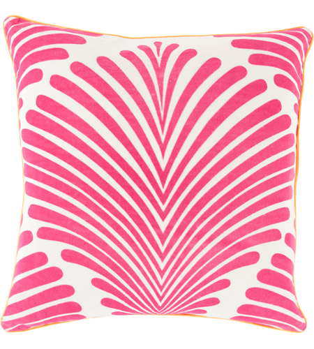 Surya HRT002-2222D Hortense 22 inch Bright Orange, Ivory, Bright Pink Pillow Kit