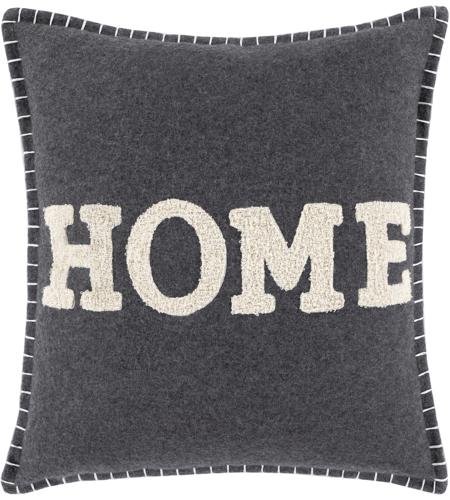 Surya HTM002-1818 Home Time 18 inch Charcoal/Cream Pillow Cover