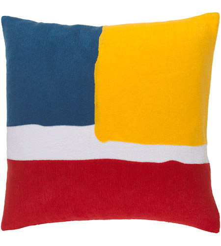 Surya HV002-1818D Harvey 18 X 18 inch Bright Red and Bright Yellow Throw Pillow