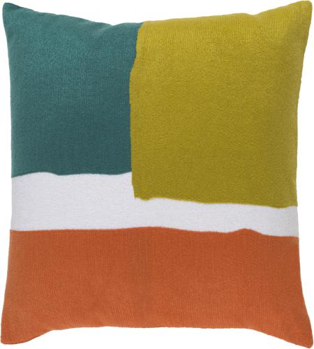 Surya HV004-1818 Harvey 18 X 18 inch Teal/Lime/Bright Orange/White Pillow Cover photo