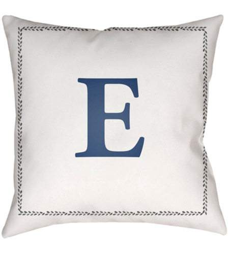 Surya INT005-2020 Initials 20 X 20 inch White and Blue Outdoor Throw Pillow int005.jpg