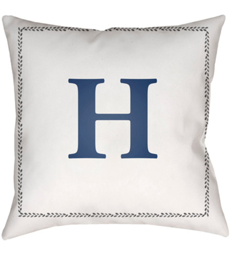 Surya INT008-2020 Initials 20 X 20 inch White and Blue Outdoor Throw Pillow int008.jpg