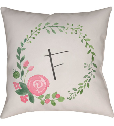 Surya INT032-1818 Initials Ii 18 X 18 inch Beige and Pink Outdoor Throw Pillow photo