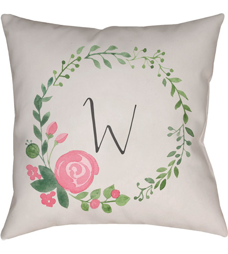 Surya INT049-1818 Initials Ii 18 X 18 inch Beige and Pink Outdoor Throw Pillow photo