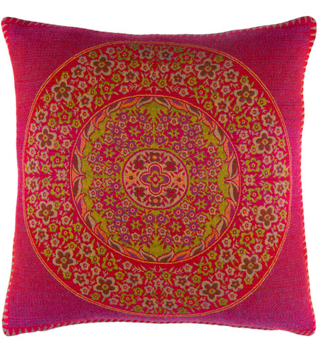 Surya IR001-2020D Indira 20 X 20 inch Bright Pink and Lime Pillow