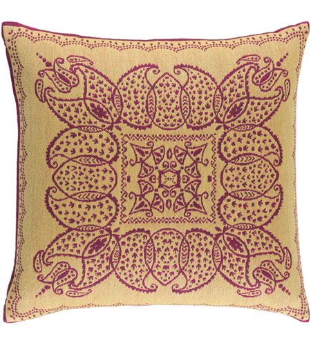 Surya IR002-2020D Indira 20 X 20 inch Bright Pink and Lime Throw Pillow