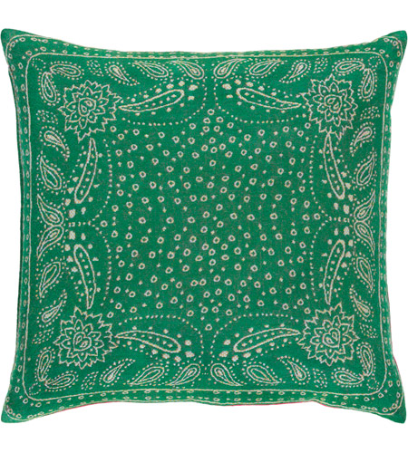 Surya IR003-2020 Indira 20 X 20 inch Green and Grey Pillow Cover