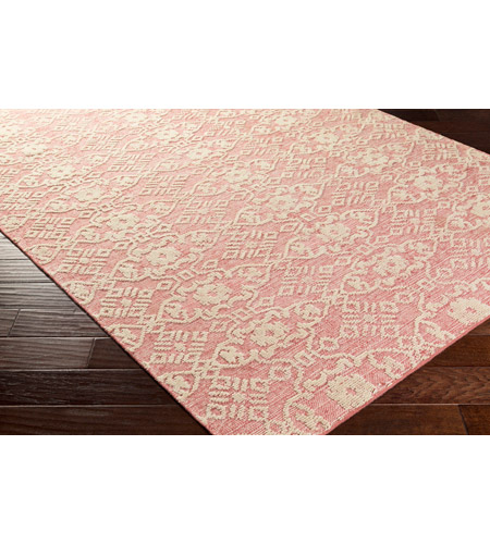 Surya ITH5003-913 Ithaca 156 X 108 inch Pink and Neutral Area Rug, Wool and Cotton ith5003_corner.jpg