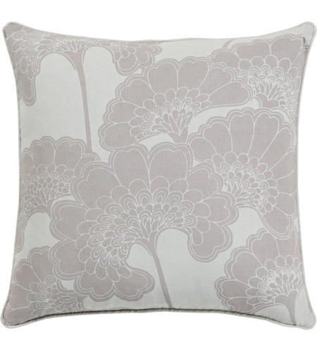 Surya JA003-2020D Japanese Floral 20 inch Taupe Pillow Kit photo