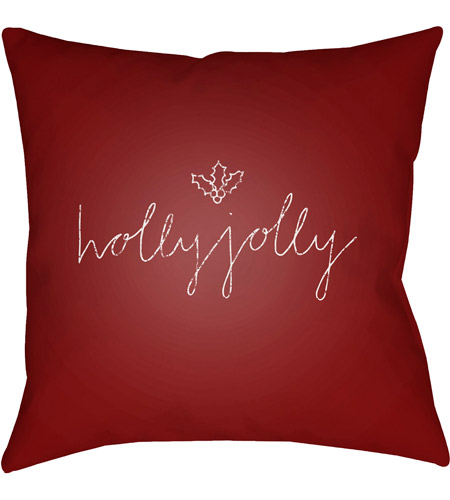 Surya JOY012-2020 Holly Jolly Ii 20 X 20 inch Red and White Outdoor Throw Pillow