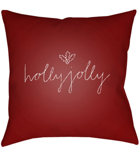 Surya JOY012-2020 Holly Jolly Ii 20 X 20 inch Red and White Outdoor Throw Pillow joy012.jpg