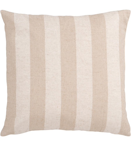 Surya JS015-1818 Simple Stripe 18 X 18 inch Khaki and Brown Pillow Cover 