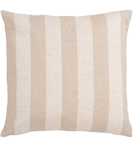 Surya JS015-1818P Simple Stripe 18 X 18 inch Khaki and Taupe Throw Pillow 