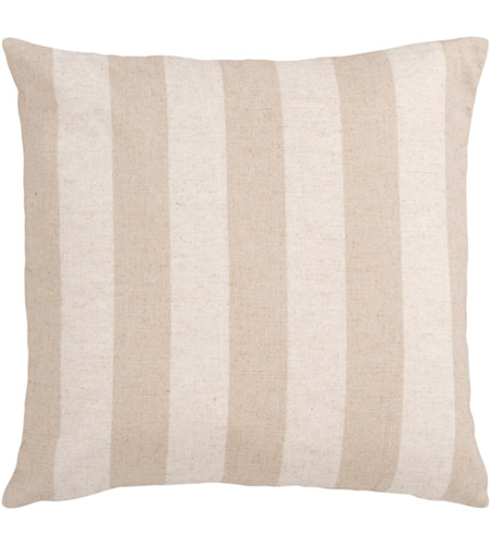 Surya JS015-1818 Simple Stripe 18 X 18 inch Khaki and Brown Pillow Cover js015.jpg