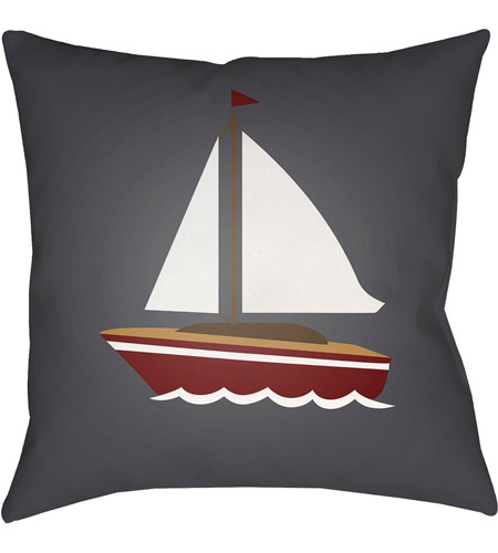 Surya LAKE010-2020 Sail 20 X 20 inch Grey and White Outdoor Throw Pillow