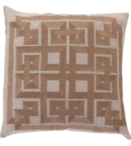 Surya LD001-1818 Gramercy 18 X 18 inch Grey and Brown Pillow Cover photo