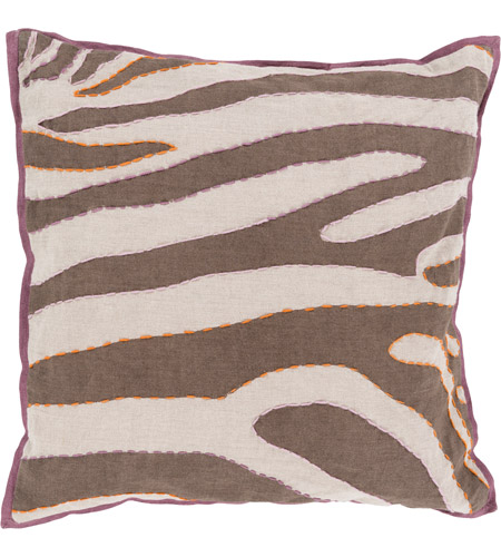 Surya LD039-1818 Zebra 18 inch Bright Orange, Bright Pink, Bright Purple Pillow Cover photo