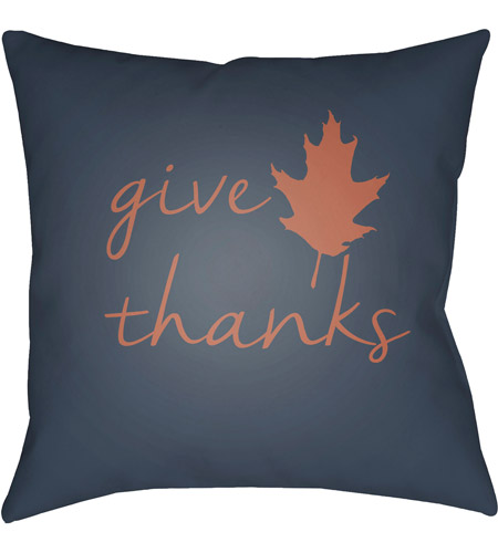 Surya LEA002-1818 Giving Tree 18 X 18 inch Navy and Orange Outdoor Throw Pillow photo