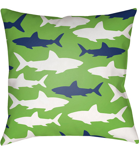 Surya LIL074-2020 Sharks 20 X 20 inch Outdoor Throw Pillow