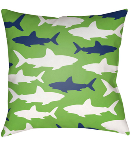 Surya LIL074-2020 Sharks 20 X 20 inch Outdoor Throw Pillow lil074.jpg
