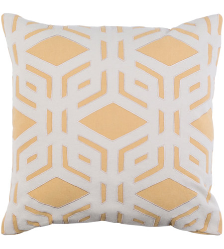 Surya MBK003-2020P Millbrook 20 X 20 inch Mustard and Ivory Pillow mbk003.jpg