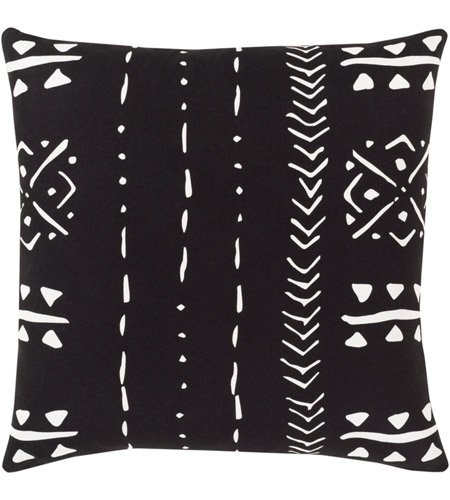 Surya MDC002-1818 Mud Cloth 18 X 18 inch Black/White Pillow Cover