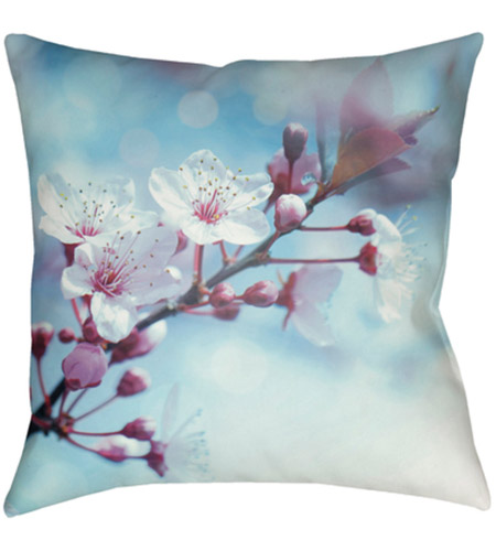 Surya MF007-2020 Moody Floral 20 X 20 inch Aqua and Pale Blue Outdoor Throw Pillow