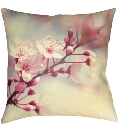 Surya MF008-2222 Moody Floral 22 X 22 inch Coral and Cream Outdoor Throw Pillow